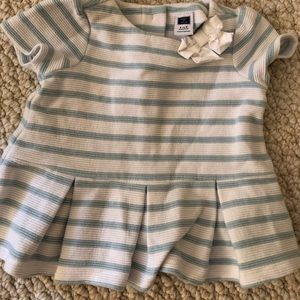 Janie and Jack light blue and white peplum top